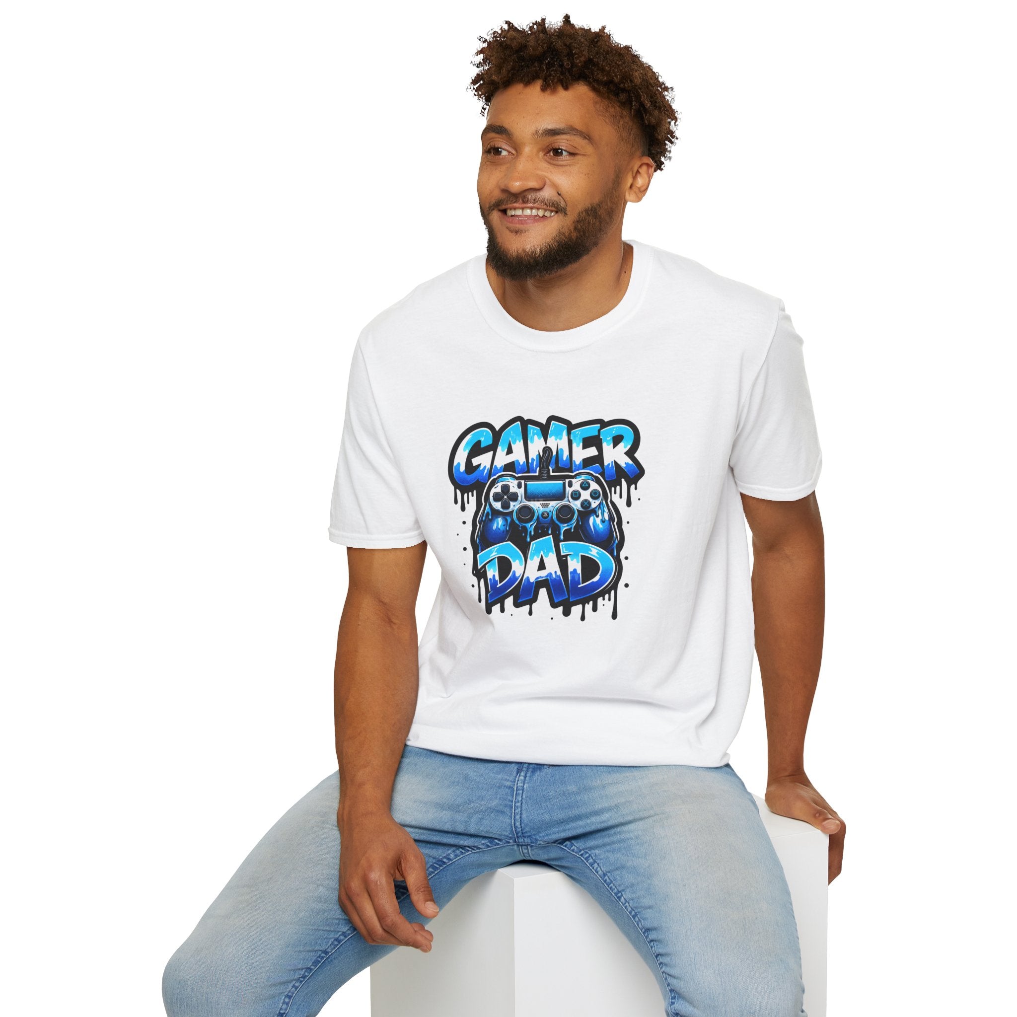 Gamer Dad T-Shirt — Blue Controller T-shirt