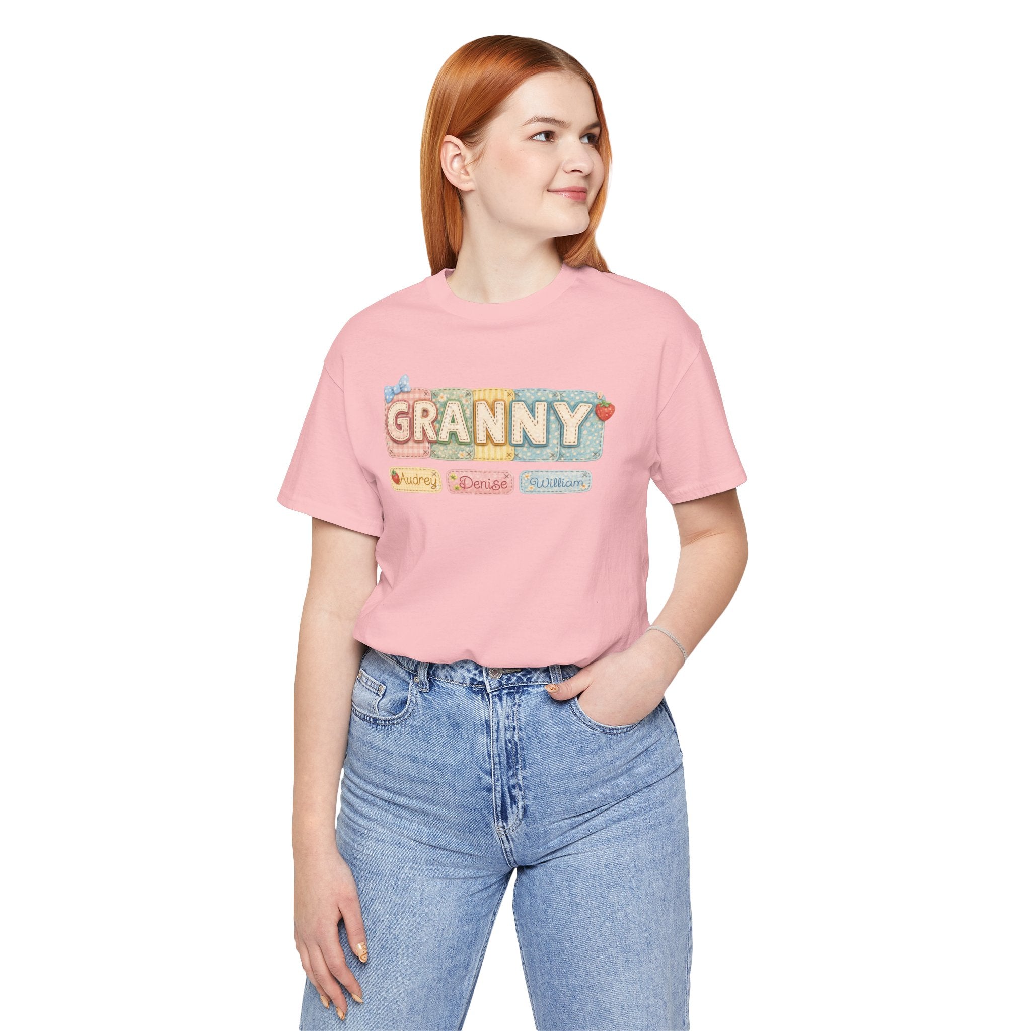 Granny Retro Nameplate T‑Shirt — Personalized Grandma Tee