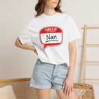 Hello My Name Is Nan T-Shirt — Funny Nan Name Tag Tee, Gift for Grandma