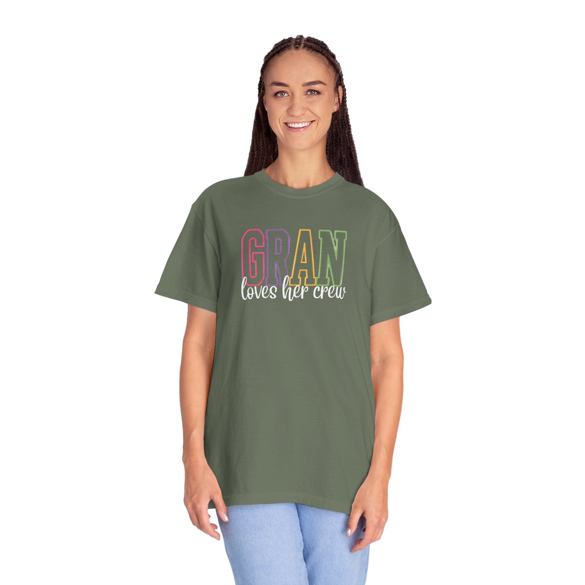 T-Shirt — "Gran Loves Her Crew" Pastel Grandma Tee