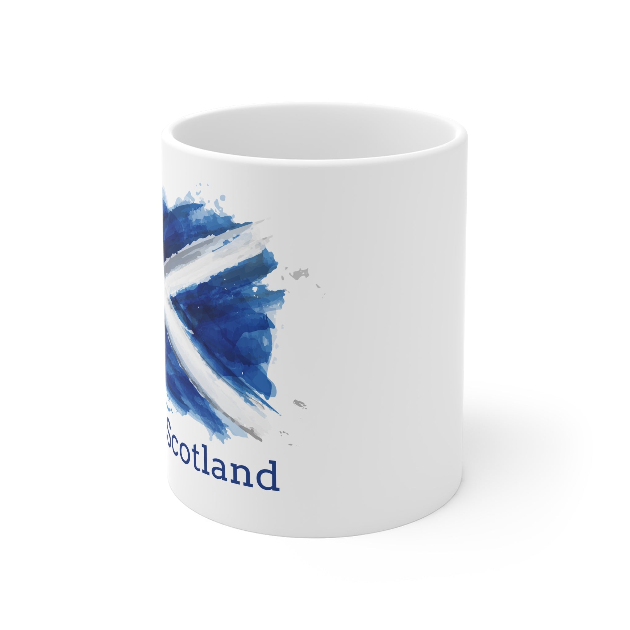 Made in Scotland Mug — Watercolor Saltire Coffee Cup