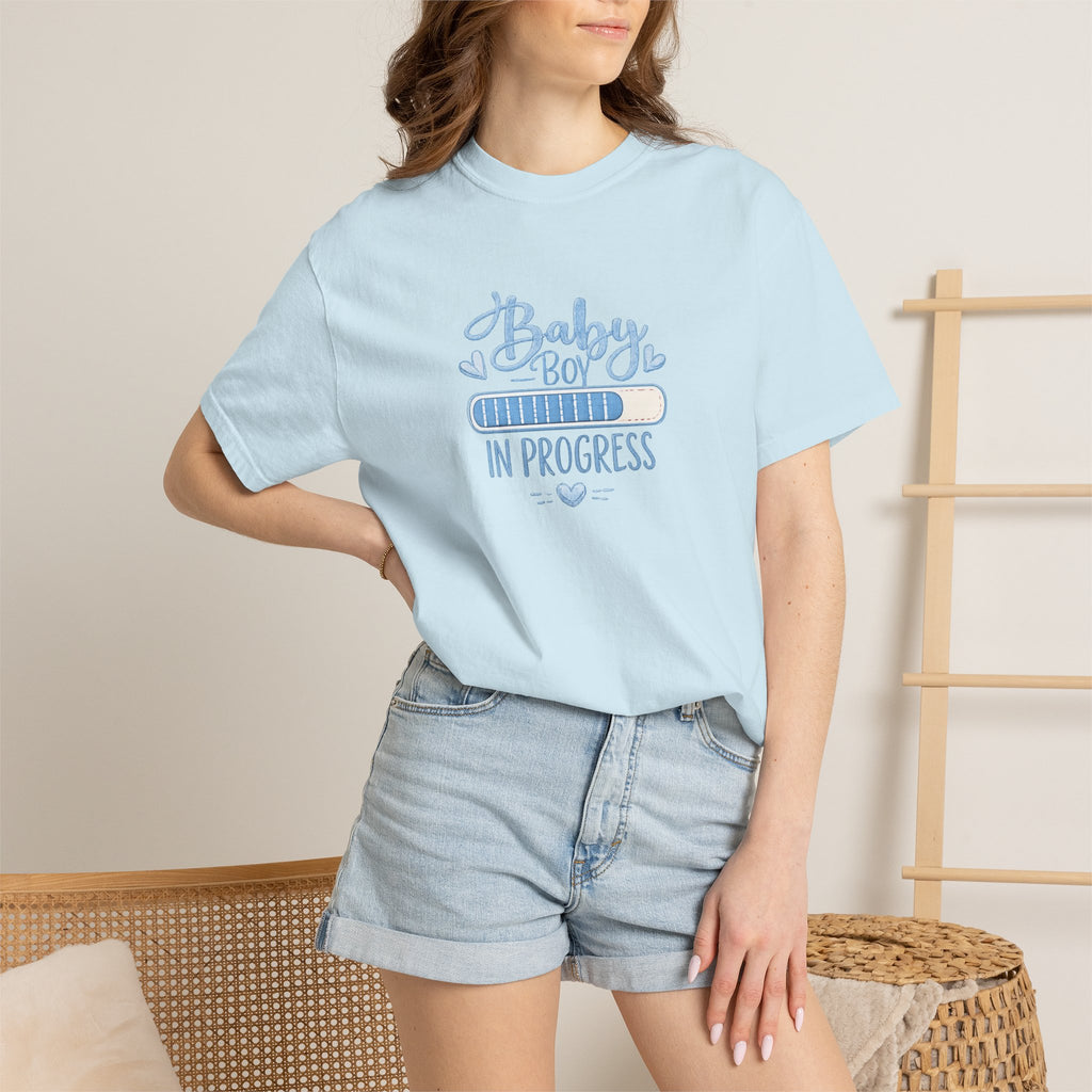Baby Boy In Progress T-Shirt — Pregnancy Announcement Tee