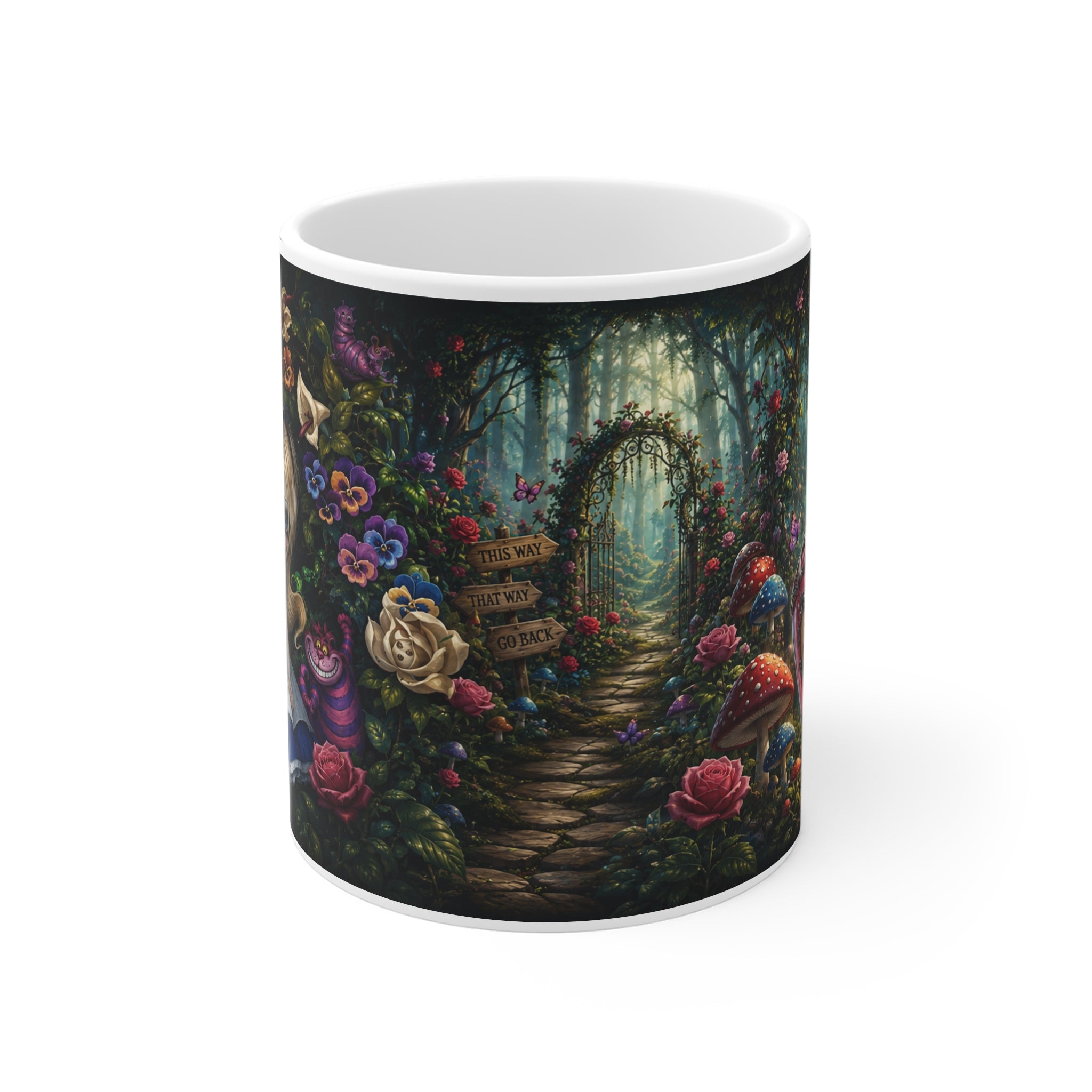 Fantasy Fairy Tale Mug — Enchanted Garden Alice Illustration 11oz
