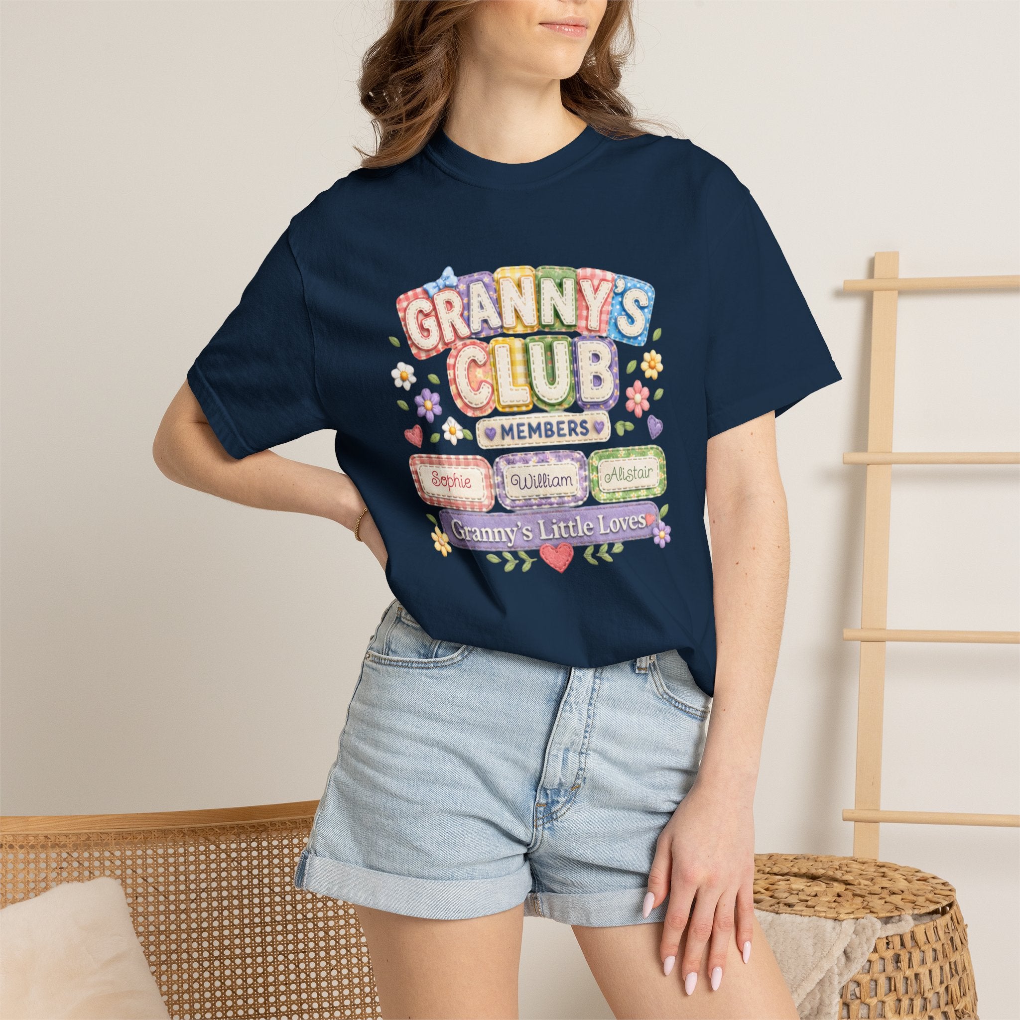 Granny's Club T-Shirt — Personalized Grandma Member Floral Tee