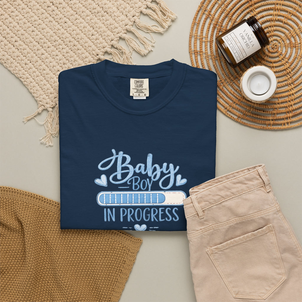 Baby Boy In Progress T-Shirt — Pregnancy Announcement Tee