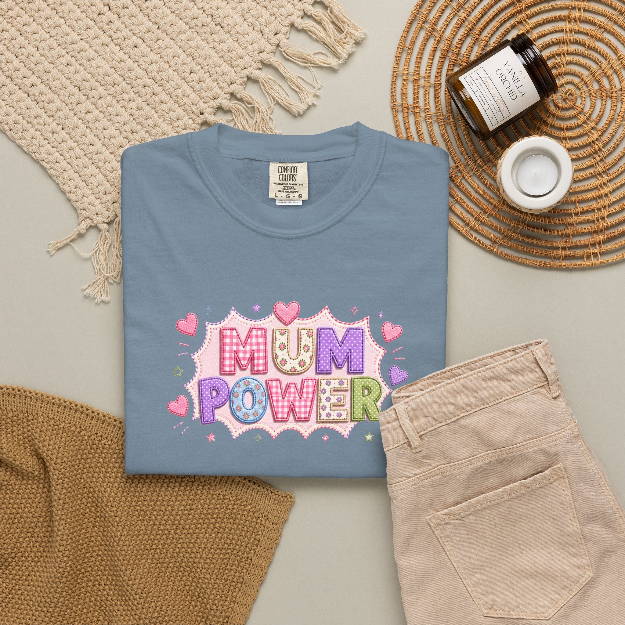 Mum Power T-Shirt — Cute Pink Heart Mothers Day Tee