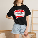 Glam-Ma Name Tag T-Shirt — "Hello My Name Is Glam-Ma (Obviously)" Graphic Tee