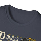 Drills and Damage Dad T-Shirt – Funny Father’s Day Tool Lover Tee