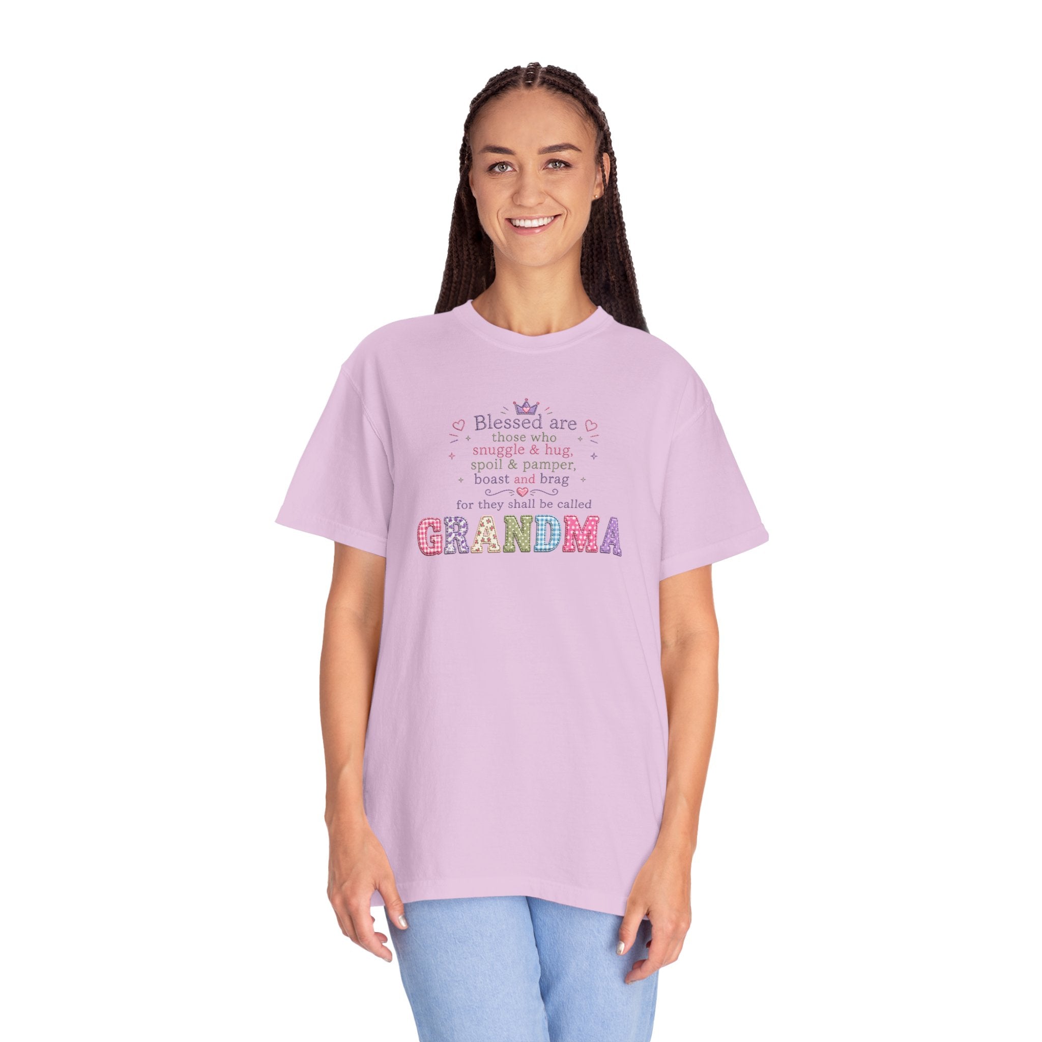 Grandma Floral Scripture T-Shirt — Blessed Are Those Who Are Pure in Heart