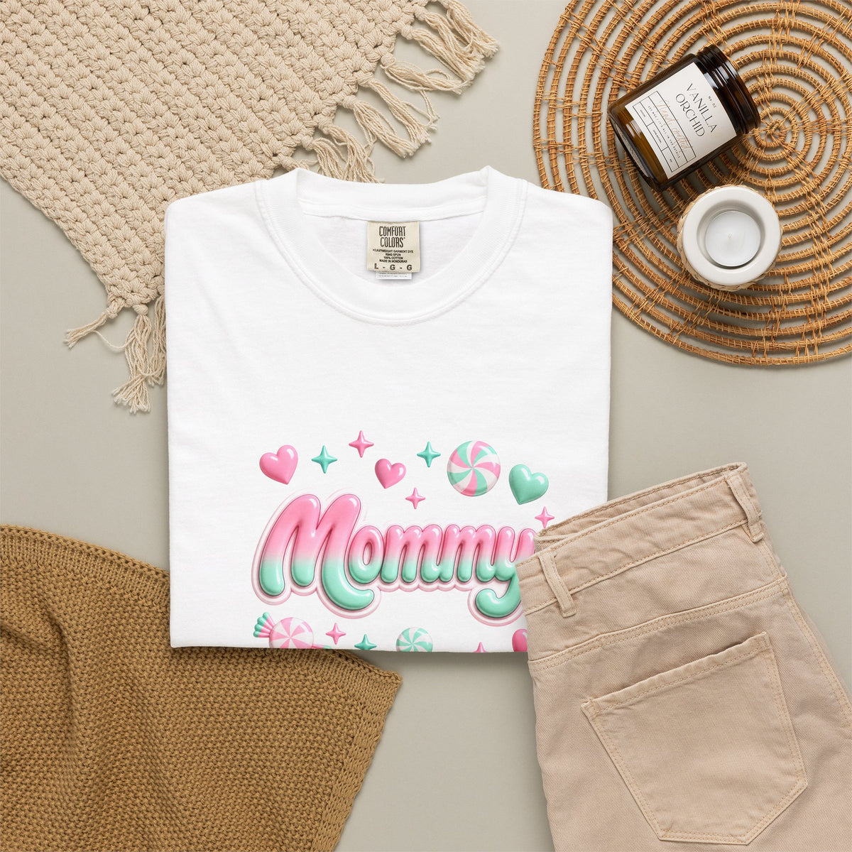 Mommy Pastel Candy Script T-Shirt