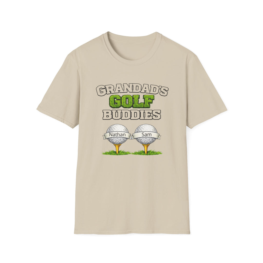 Granddad's Golf Buddies T-Shirt — Personalized Golf Tee with Names