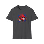 T-Shirt — "Super Papa" Union Jack/England themed Retro Comic Dad Shirt (Father's Day Gift)