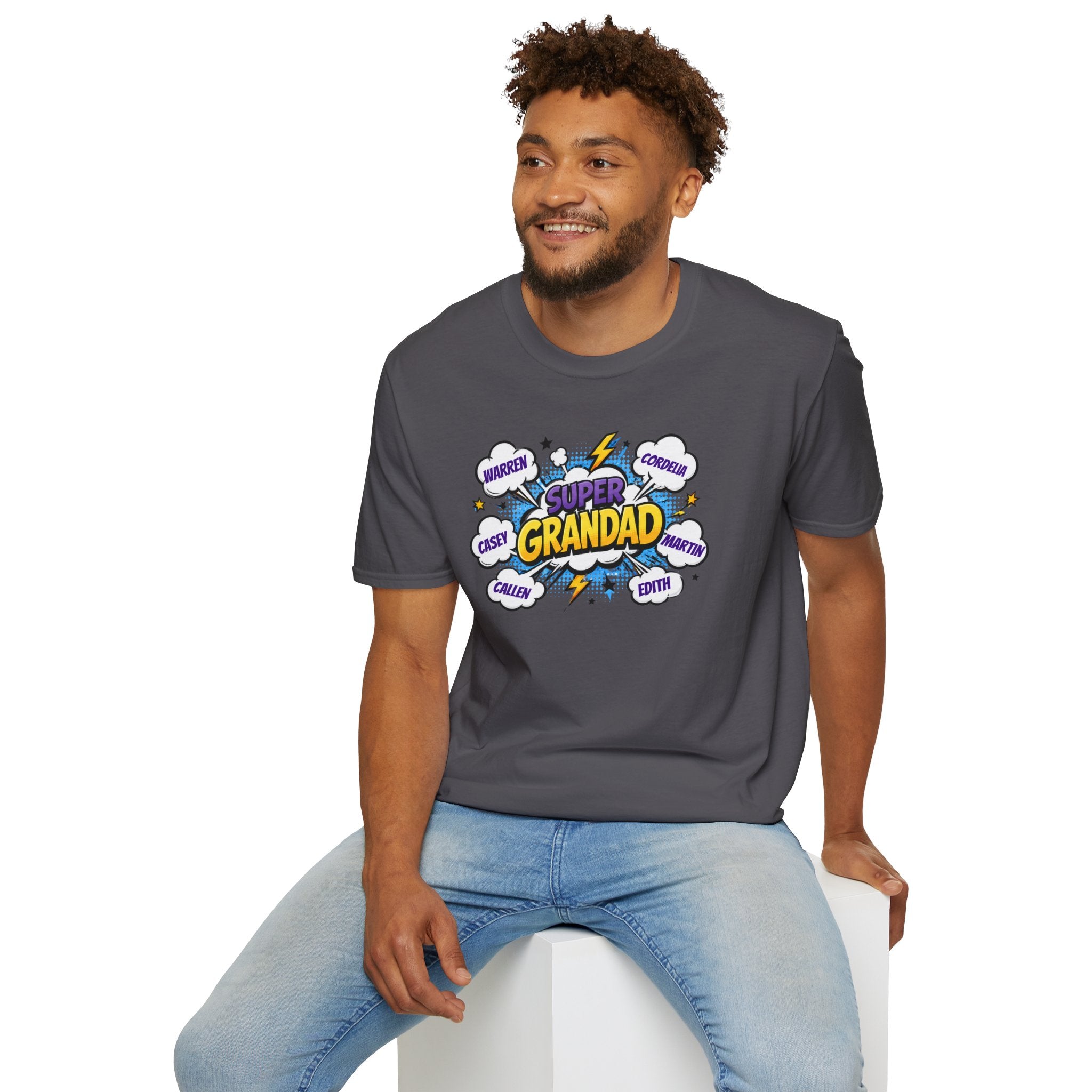 Super Grandad Comic-Style T‑Shirt — "Super Grandad" Graphic Tee, Father's Day & Grandparents Gift