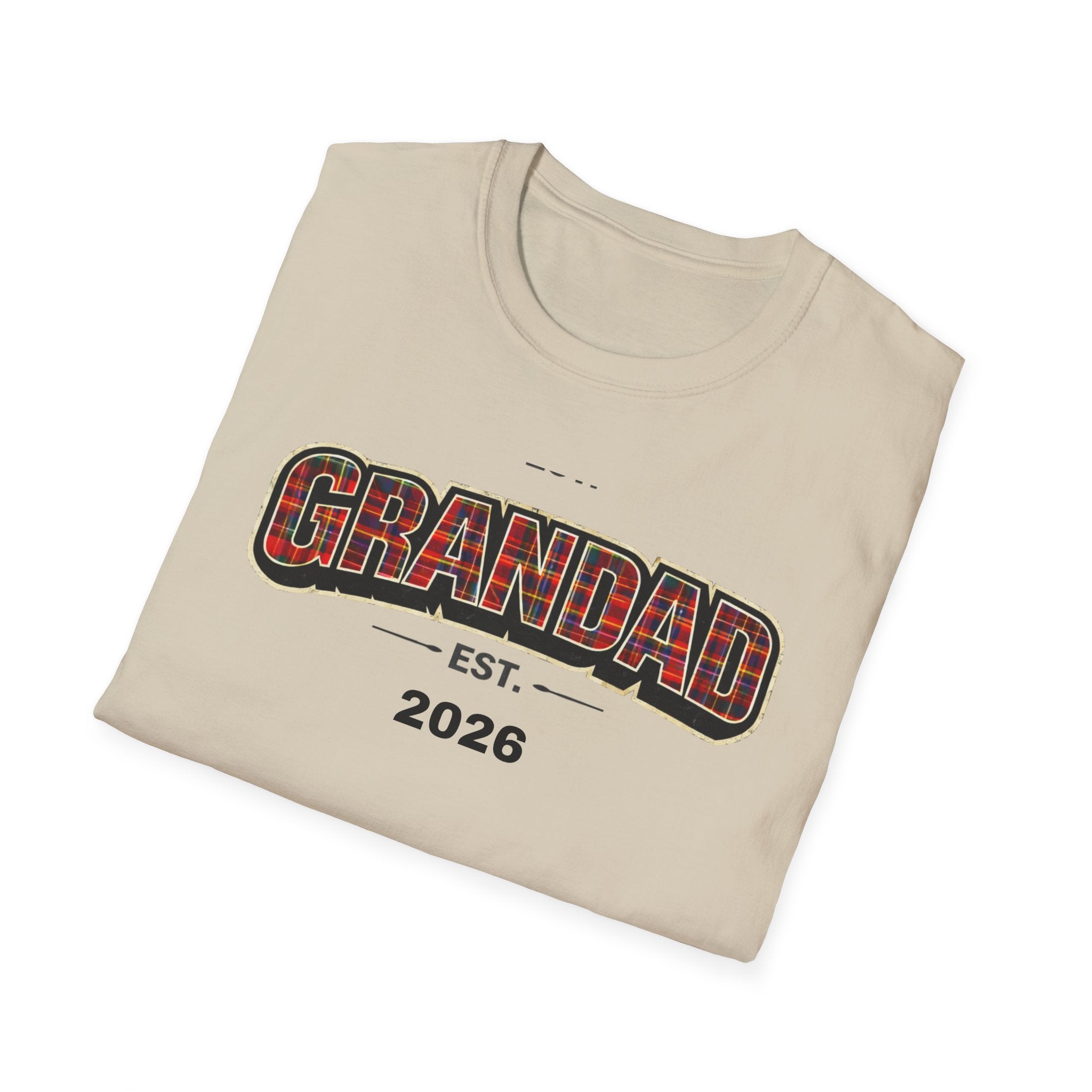 Grandad Est. 2026 T-Shirt — Plaid Grandpa Gift Tee