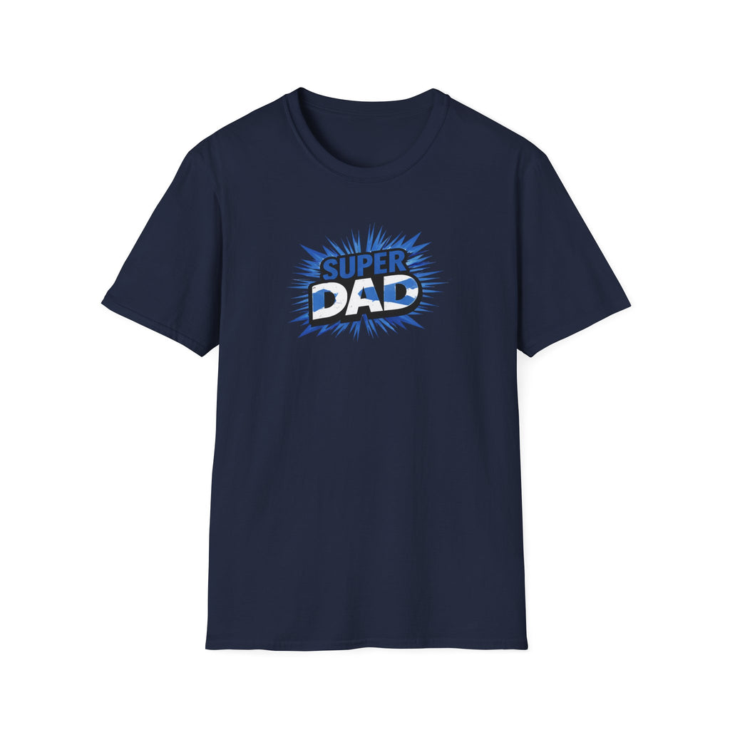 Super Dad T-Shirt — Scotland Flag themed Comic-Style Father's Day Gift