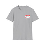 Grandpa Name Tag T-Shirt — "Hello Grandpa" Chest Badge Tee