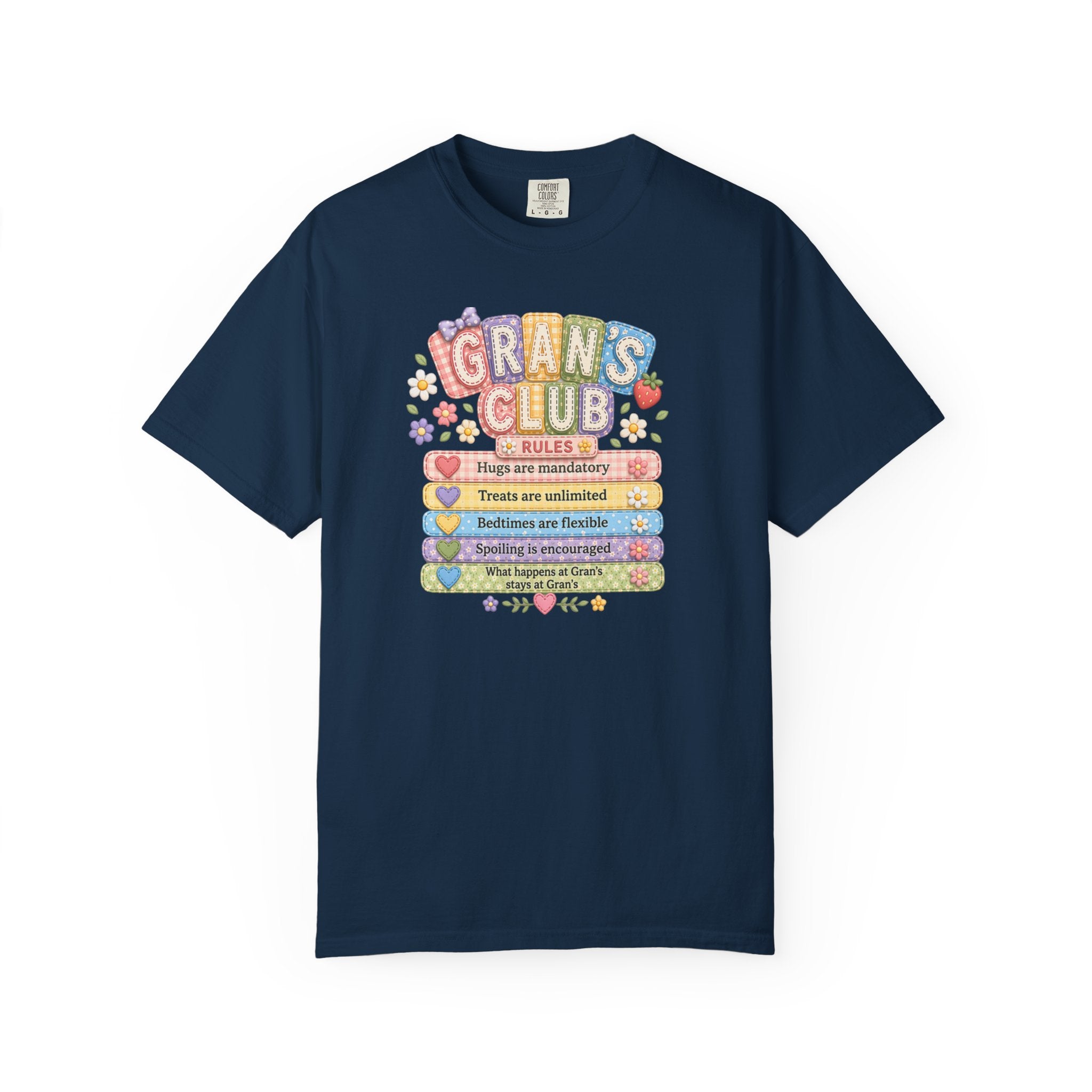 Grans Club Rules T-Shirt — Cute Floral Grandma Shirt, Funny Grandmother Gift for Mother's Day