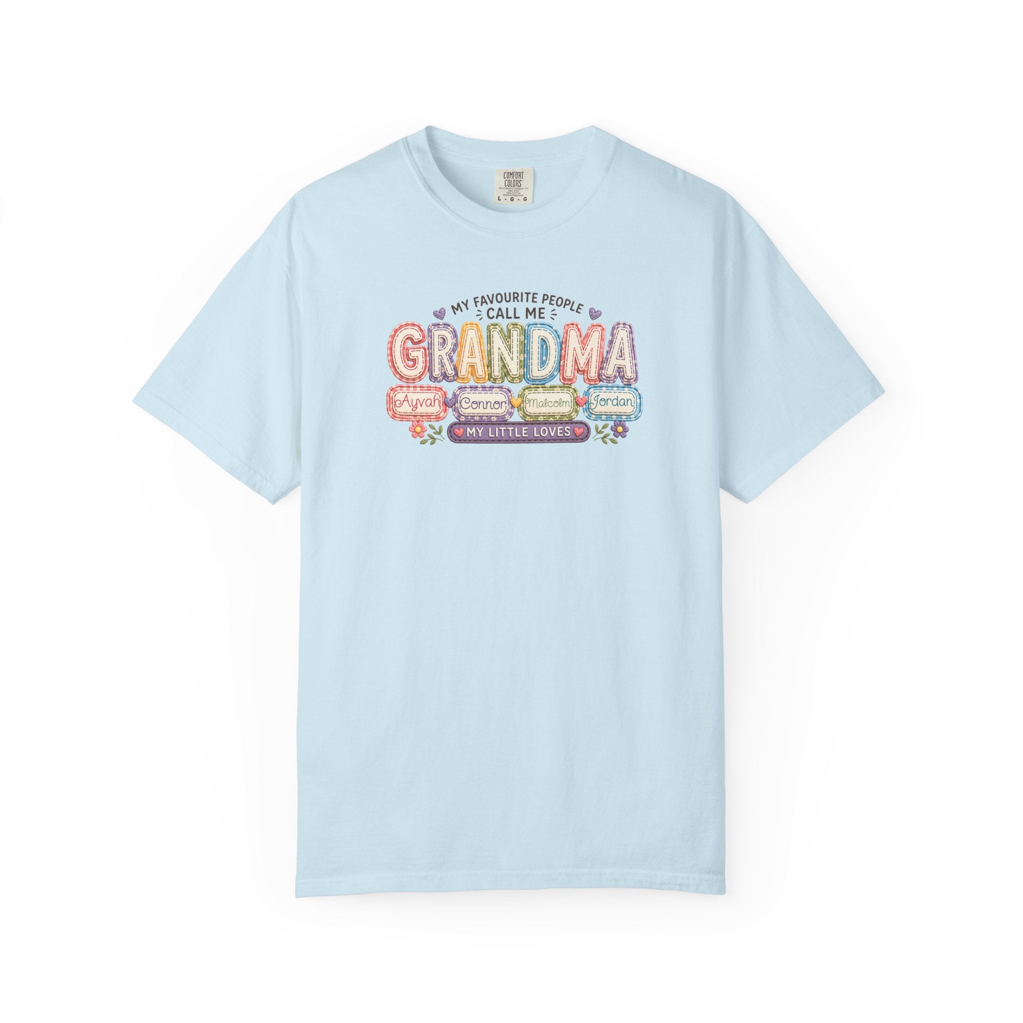 Grandma T-Shirt - My Favorite People Call Me Grandma (Cute Floral Retro Design)