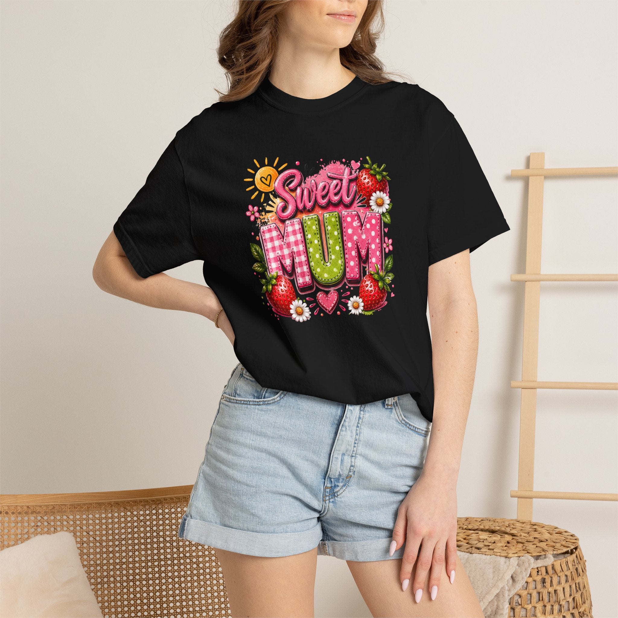 Sweet Mum T-Shirt — Floral Strawberry Mother's Day Tee