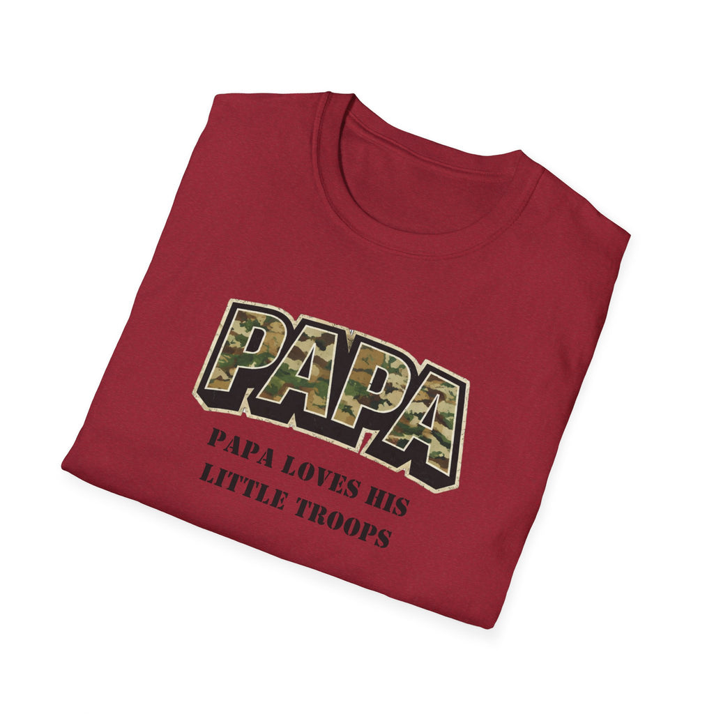 Papa Camo T-Shirt — "Papa Loves His Little Troops" Fathers Day Dad Tee