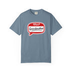 Hello My Name Is Grandmother T-Shirt - Retro Name Badge Tee for Moms & Grandmas