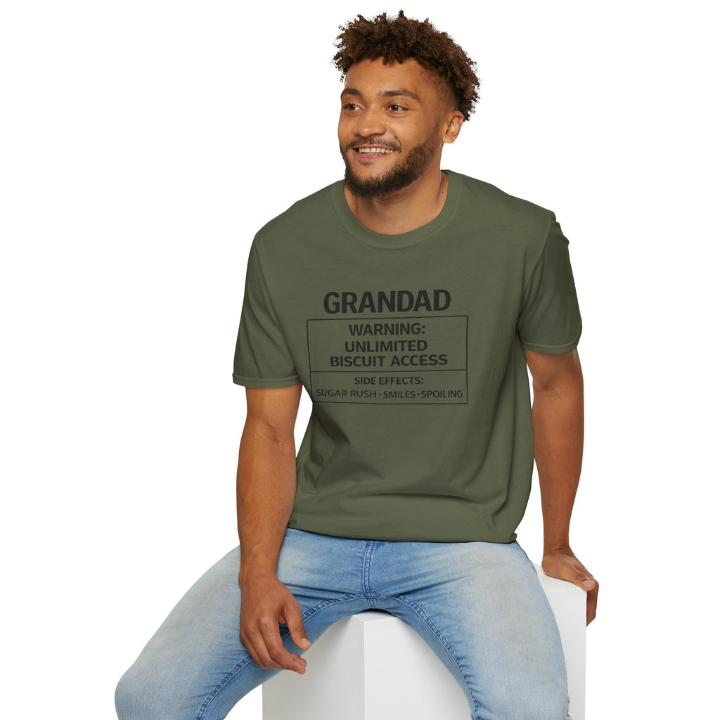 Grandad Warning T-Shirt – "Unlimited Biscuit Access" Funny Grandpa Gift