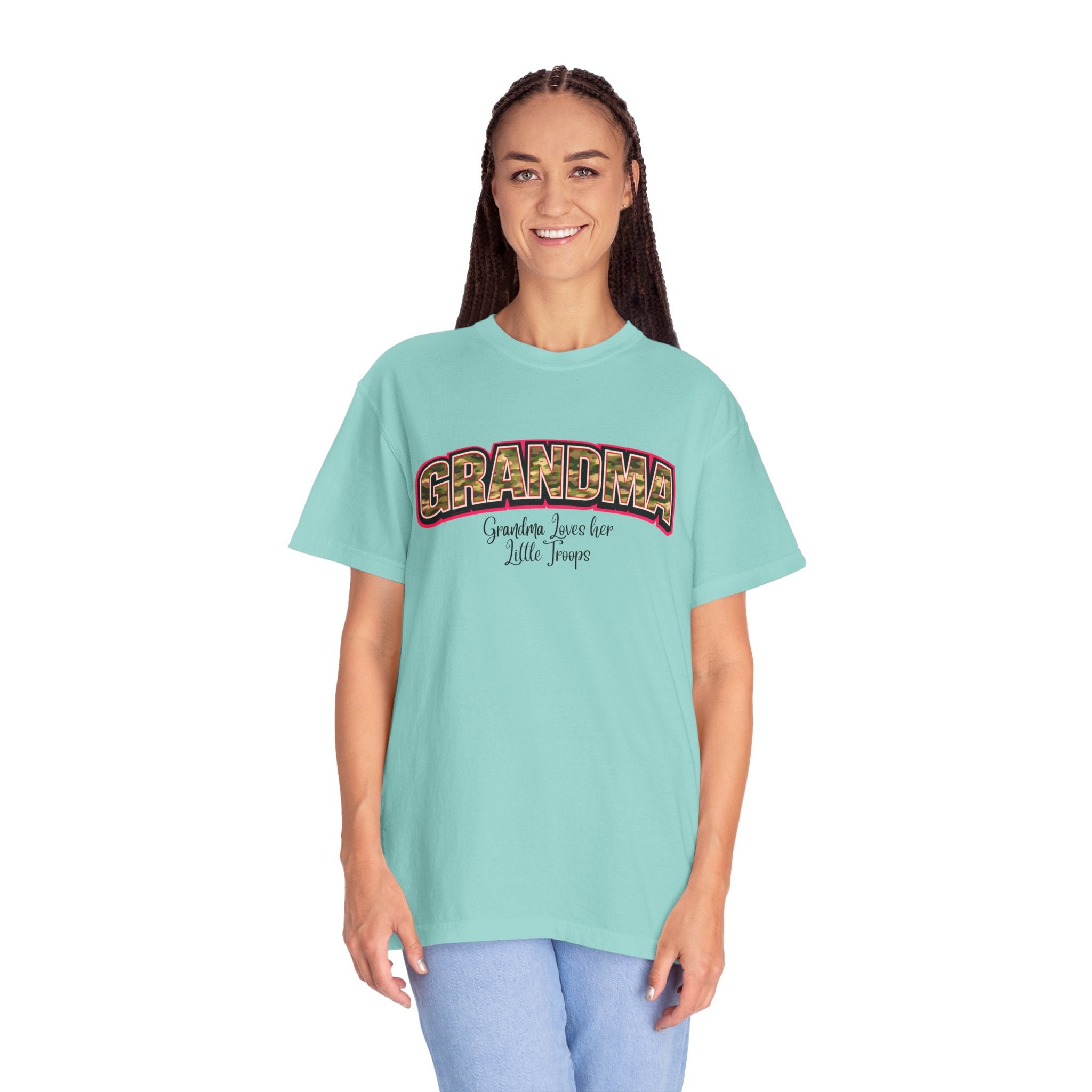 Grandma Floral Retro Tee — "Grandma: Grandkids Love Her a Little Teacup"