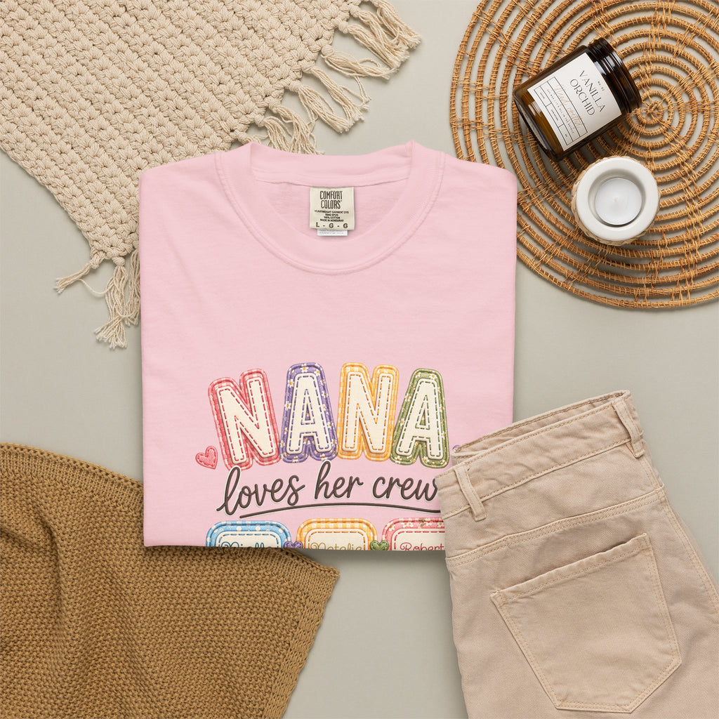 T-Shirt — “Nana Loves Her Crew” Colorful Grandma Family tee