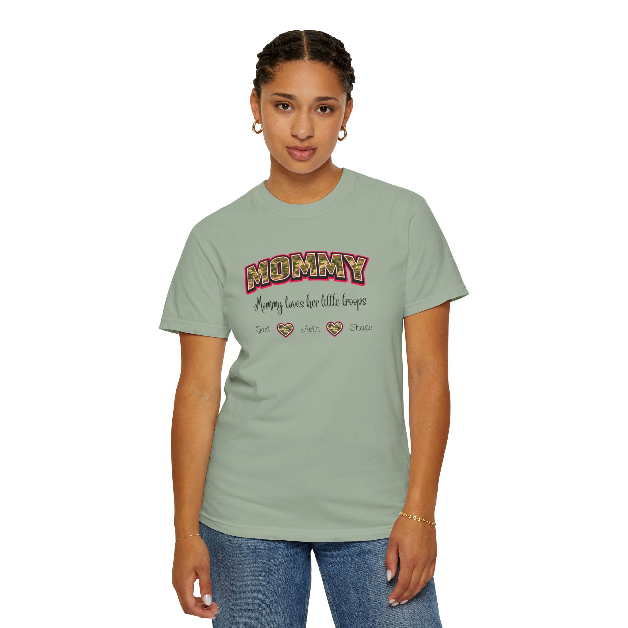 Mommy Camo Heart T-Shirt — "Mommy, I am here for little forever" Mother's Day Tee