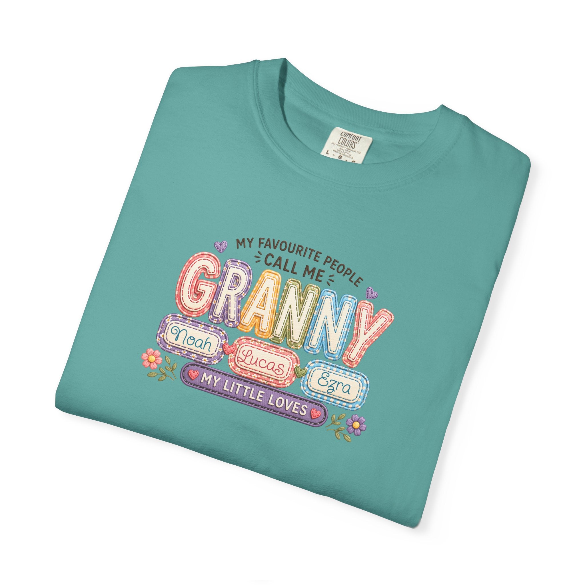 Granny Floral Retro Tee — "My Favourite People Call Me Granny"