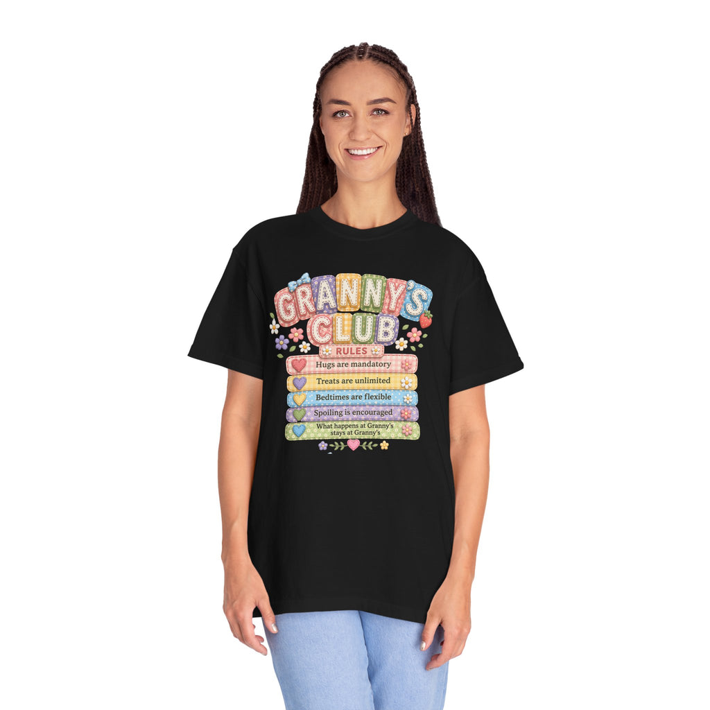 Granny's Club T‑Shirt – Cute Pastel 'Granny's Club' Rules Graphic Tee for Grandmothers