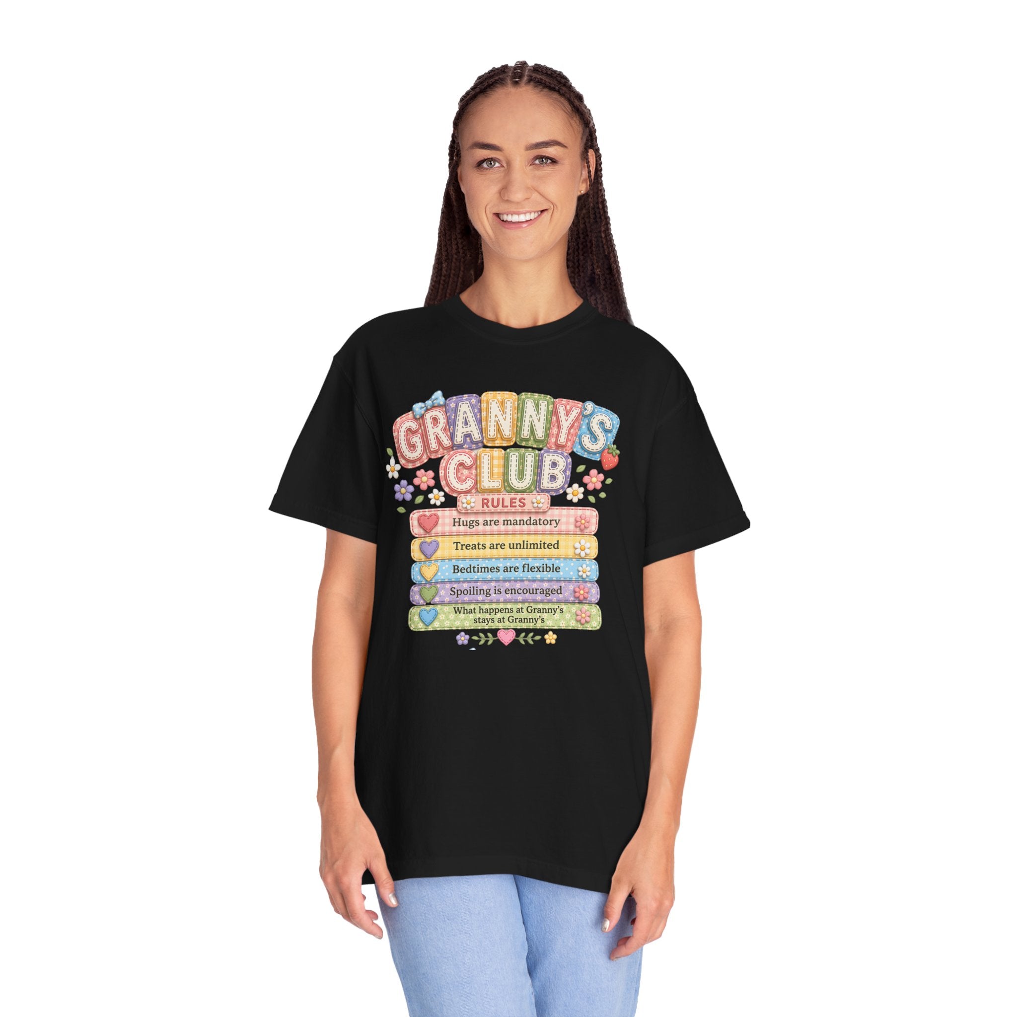 Granny's Club T‑Shirt – Cute Pastel 'Granny's Club' Rules Graphic Tee for Grandmothers