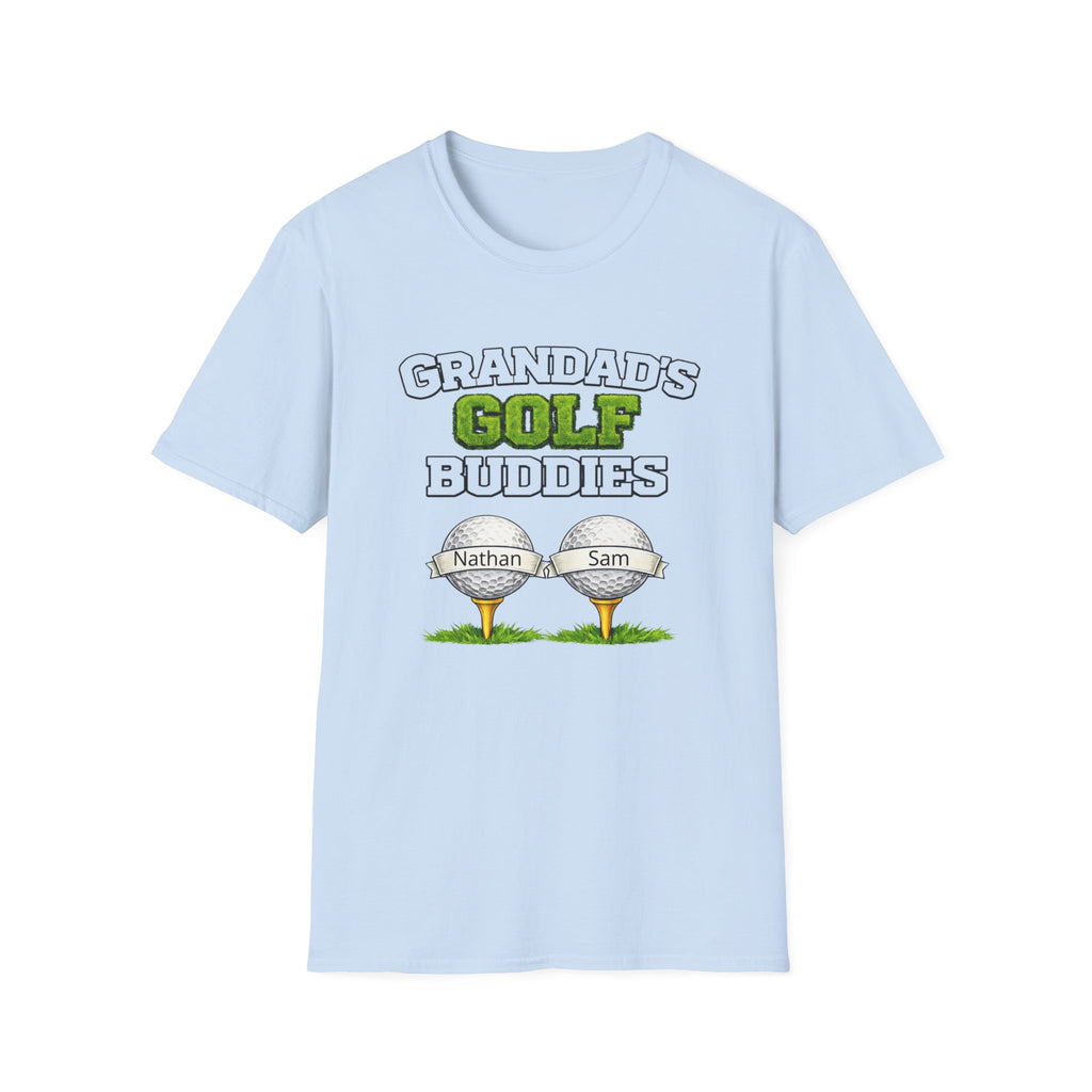 Granddad's Golf Buddies T-Shirt — Personalized Golf Tee with Names
