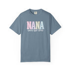 Nana Pastel Varsity T-Shirt — Soft Vintage Lettering Gift for Grandma (Mother's Day/Birthday)