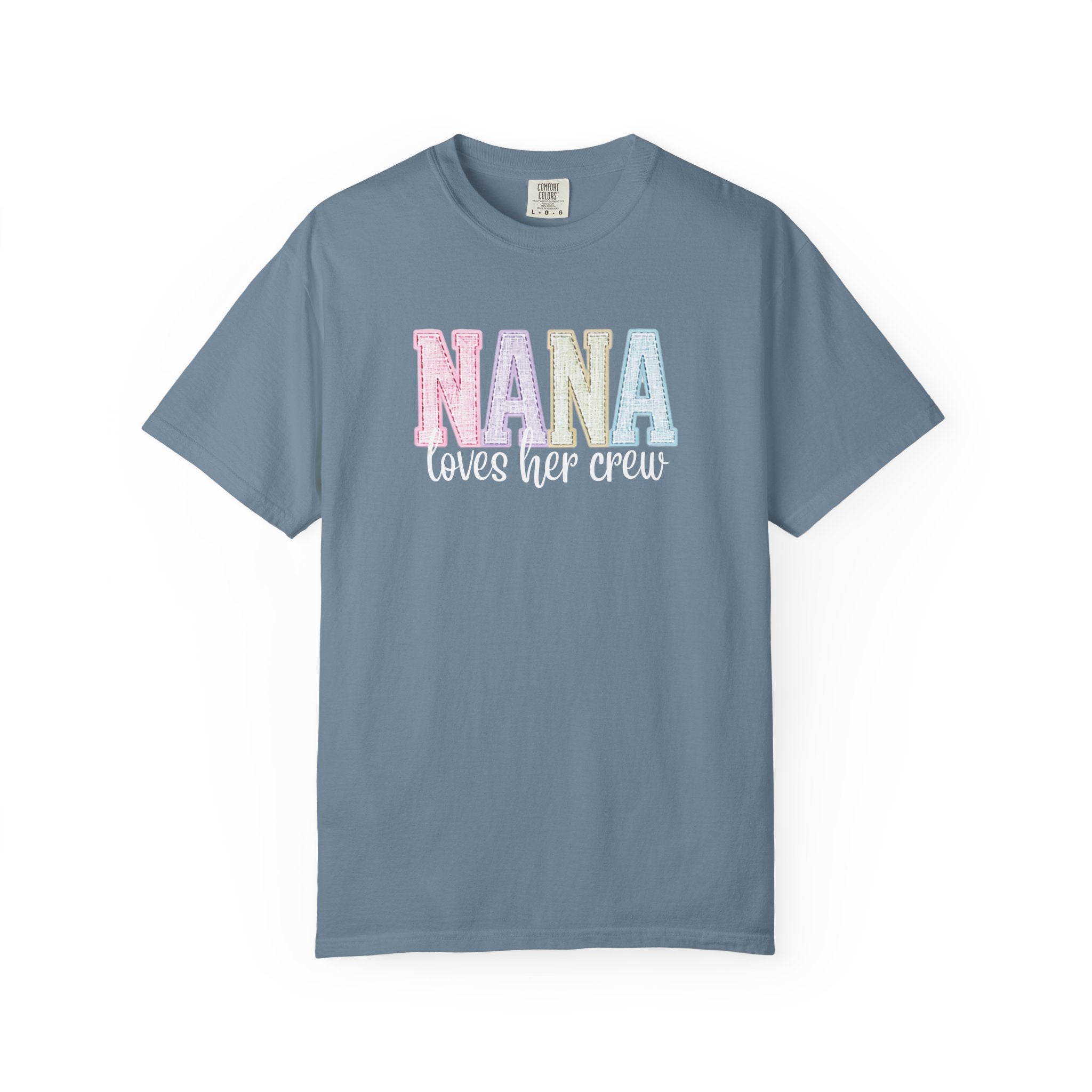 Nana Pastel Varsity T-Shirt — Soft Vintage Lettering Gift for Grandma (Mother's Day/Birthday)