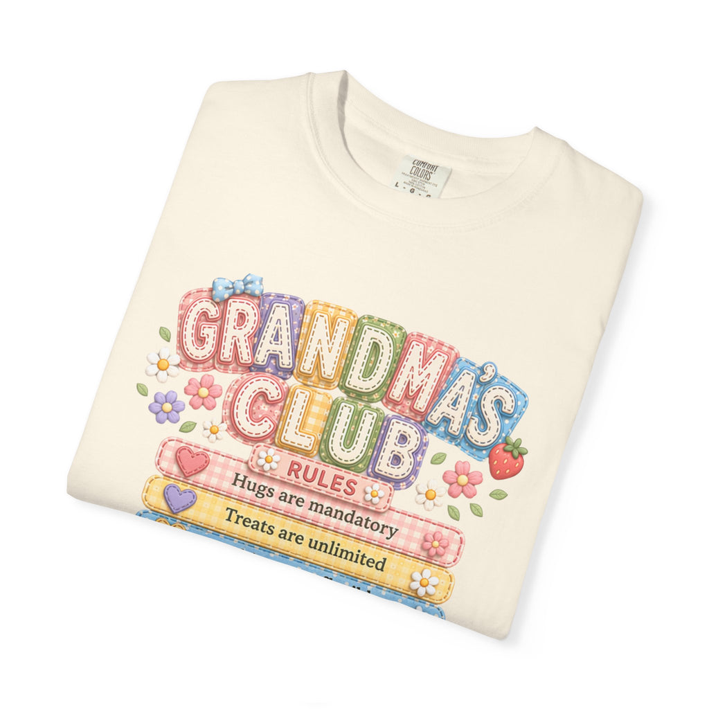 Grandma's Club T-Shirt — Cute Floral 'Grandma's Club' Rules Tee