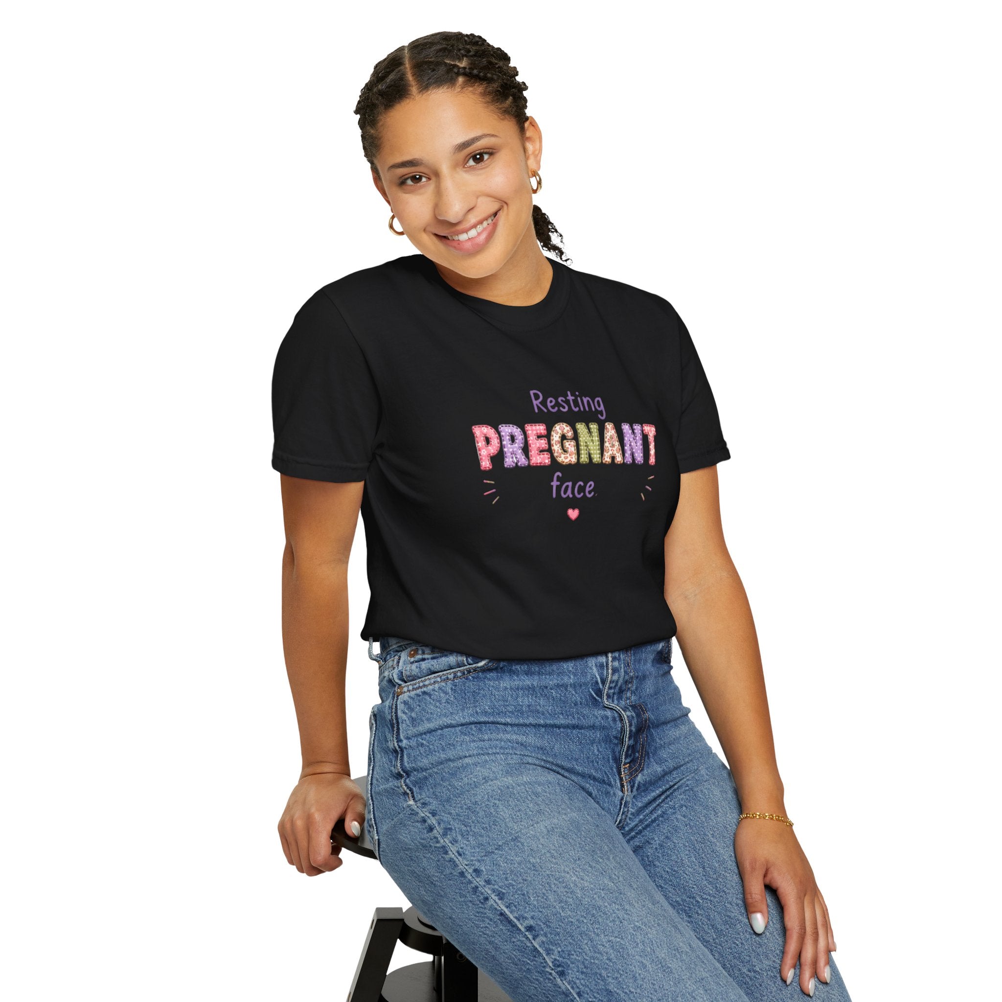 Pregnant Face T-Shirt — "Resting Pregnant Face" Cute Maternity Tee