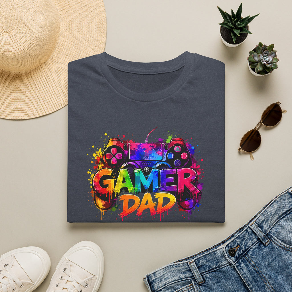 Gamer Dad Colourful Controller Design T-Shirt