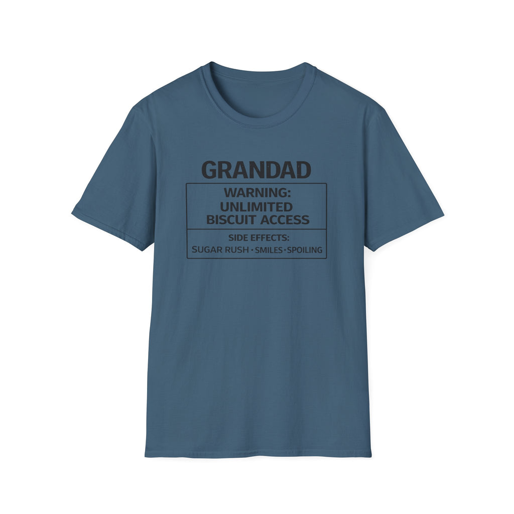 Grandad Warning T-Shirt – "Unlimited Biscuit Access" Funny Grandpa Gift