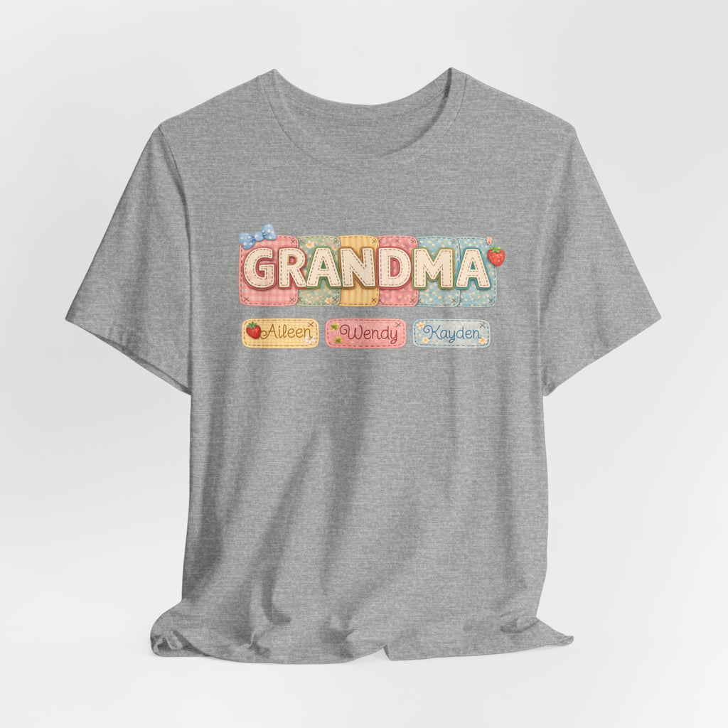 Grandma Floral Retro Tee — "Grandma" Names Design (Aileen • Wendy • Peyton)