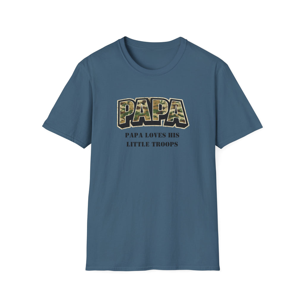 Papa Camo T-Shirt — "Papa Loves His Little Troops" Fathers Day Dad Tee