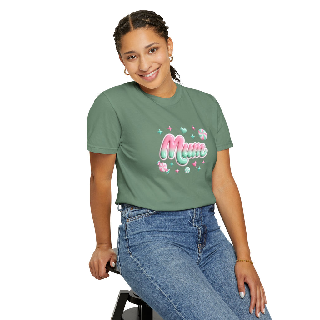 Mum Pastel Candy Script T-Shirt