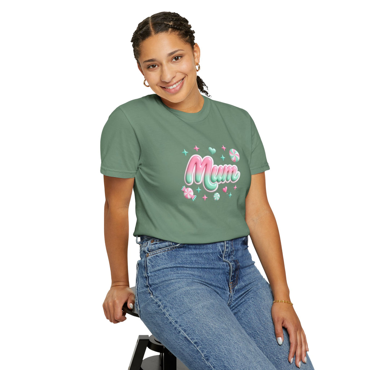 Mum Pastel Candy Script T-Shirt