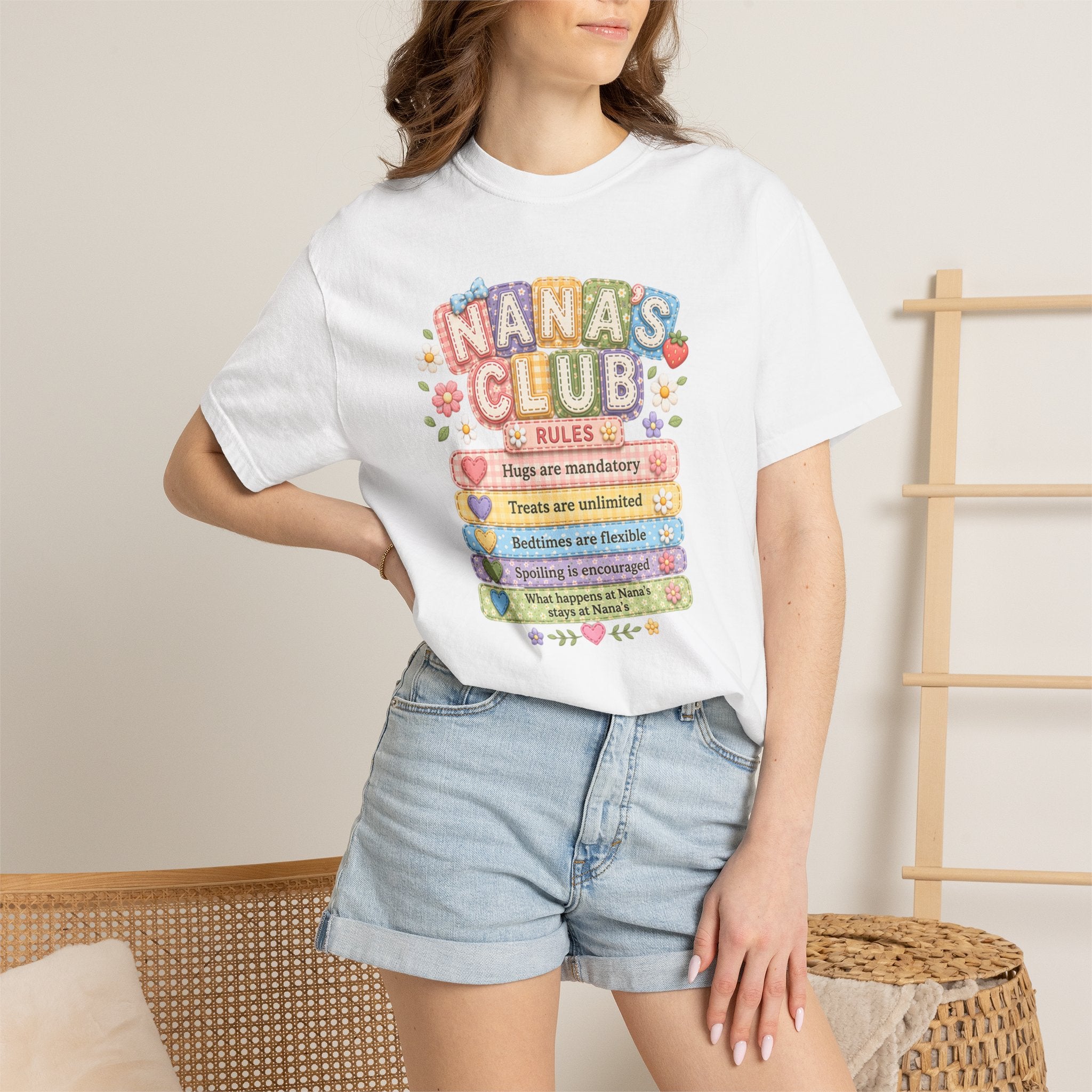 Nana's Club T-Shirt — Cute Floral Grandma Rules Tee