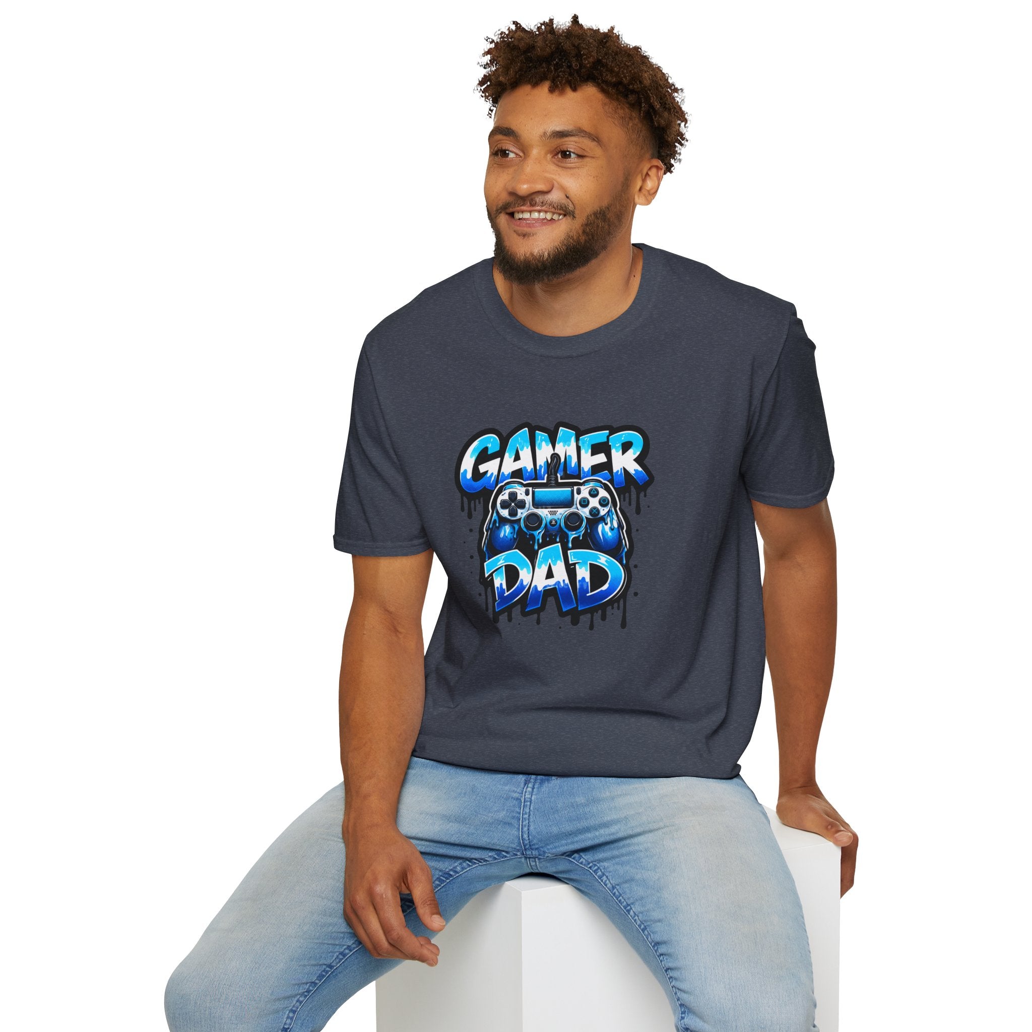 Gamer Dad T-Shirt — Blue Controller T-shirt