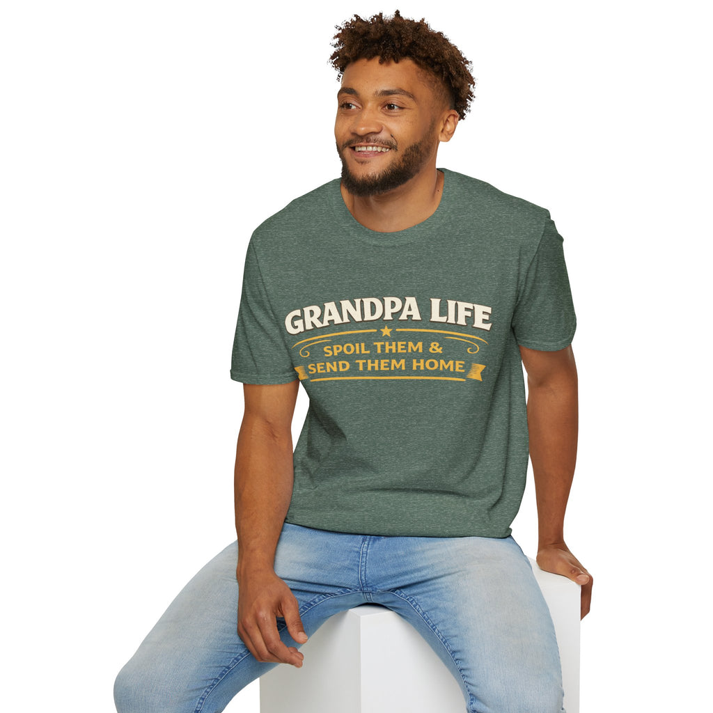 Grandpa Life T-Shirt — "Spoil Them & Send Them Home" Funny Grandpa Tee