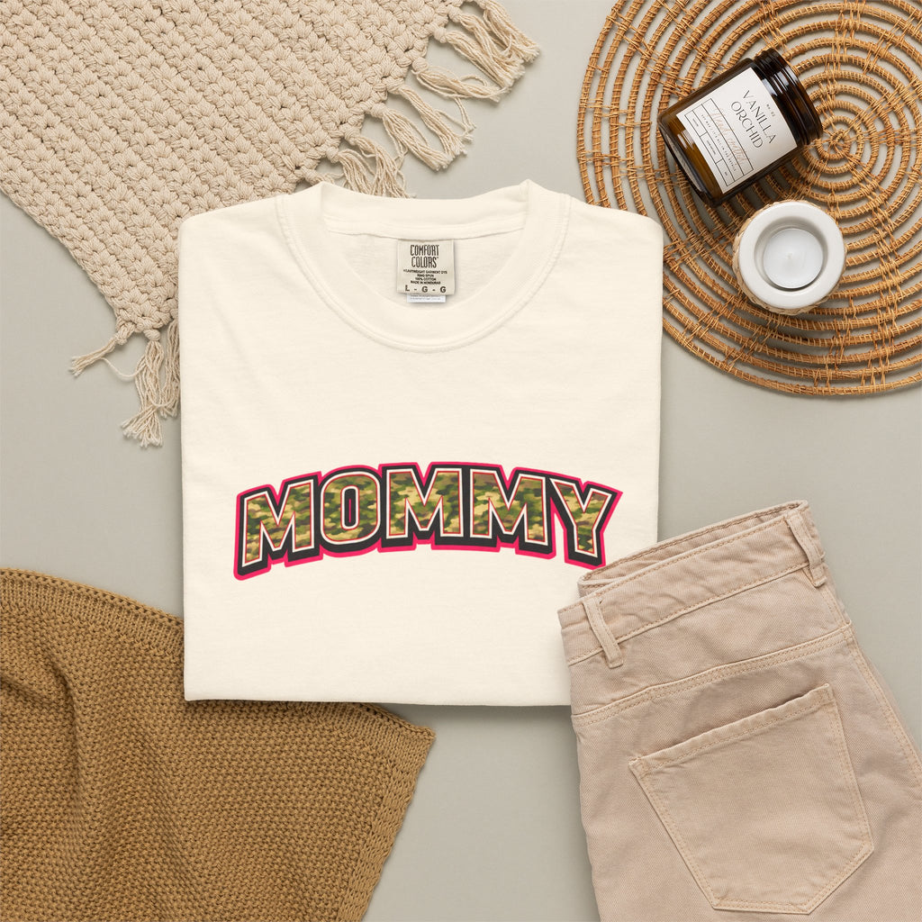 Mommy Camo Graphic T-Shirt — Retro Lettering Mother's Day Tee