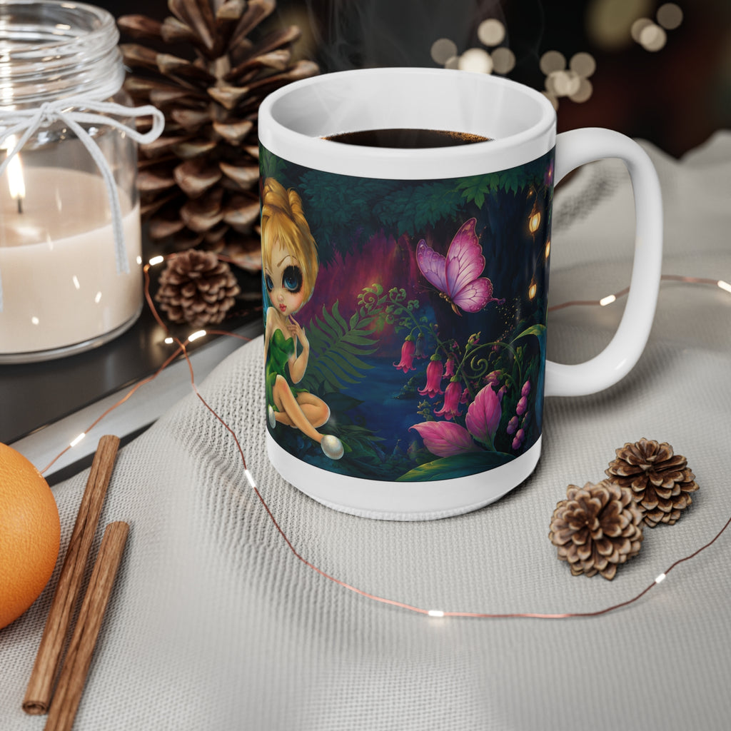 Fairy Garden Coffee Mug — Enchanted Moonlit Forest Ceramic Cup (11oz & 15oz)