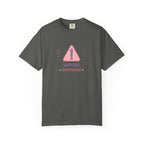 T-Shirt — "Warning: Hormonal" Cute Pink Gingham Alert Graphic