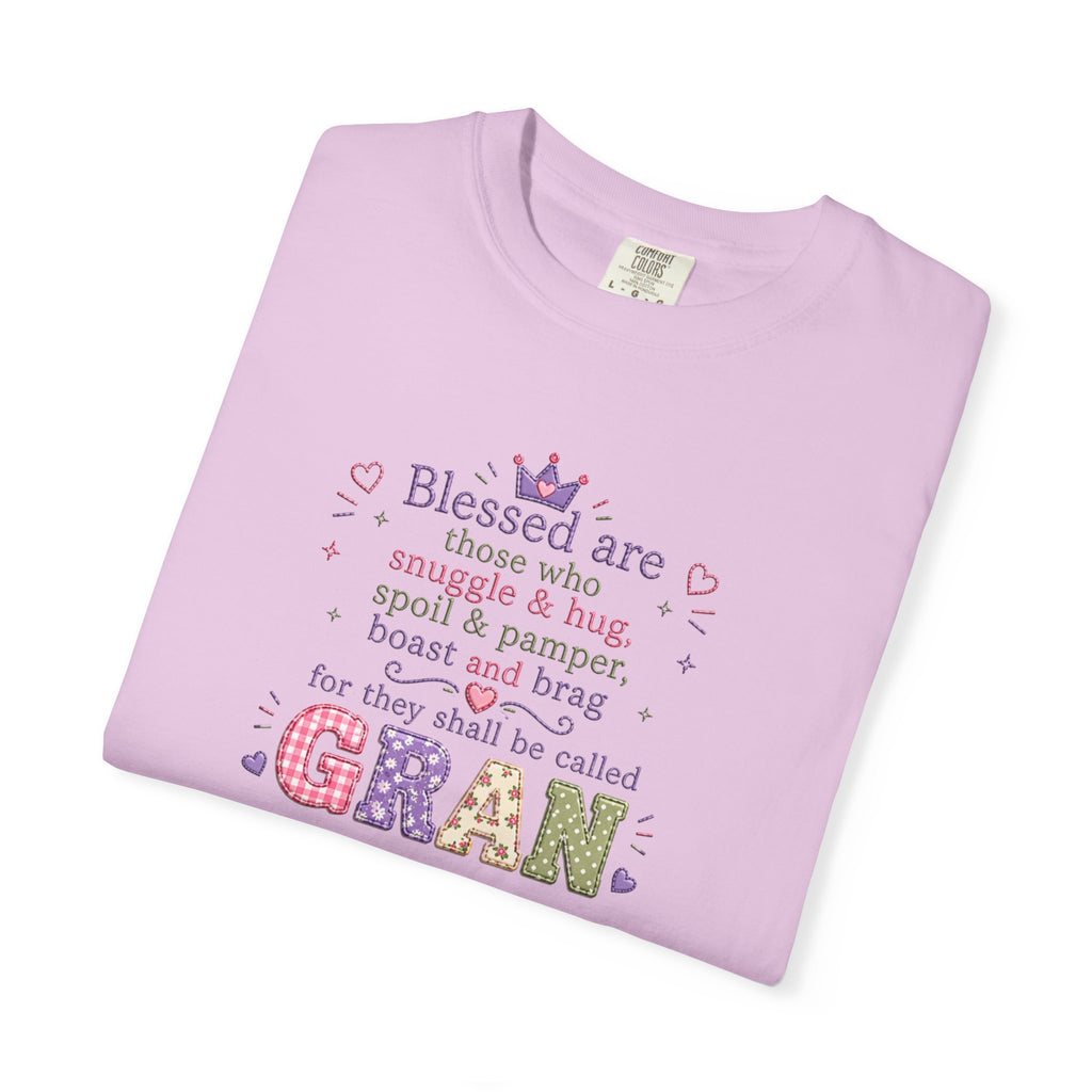Gran Blessings T-Shirt — "Blessed are those who snuggle & hug... called GRAN"